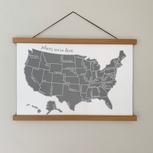 Framed Modern Scratch Off Map | US Map Poster | Travel Map | Couples Wedding Gift | Housewarming Gift | Teacher Gift | Easter Gift Ideas