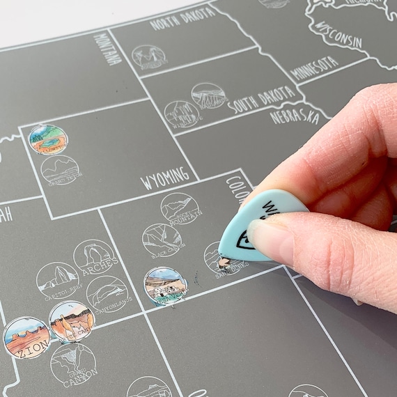63 National Park Scratch Off Map | Travel Gift for Dad | National Park Art | Easter Gift Travel Tracker Map | Graduation Gift Under 30