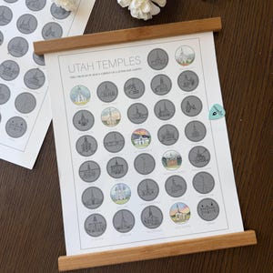 Utah LDS Temple Scratch Off Print | Watercolor Bucket List | Gifts for LDS Moms | Gifts for Young Womens