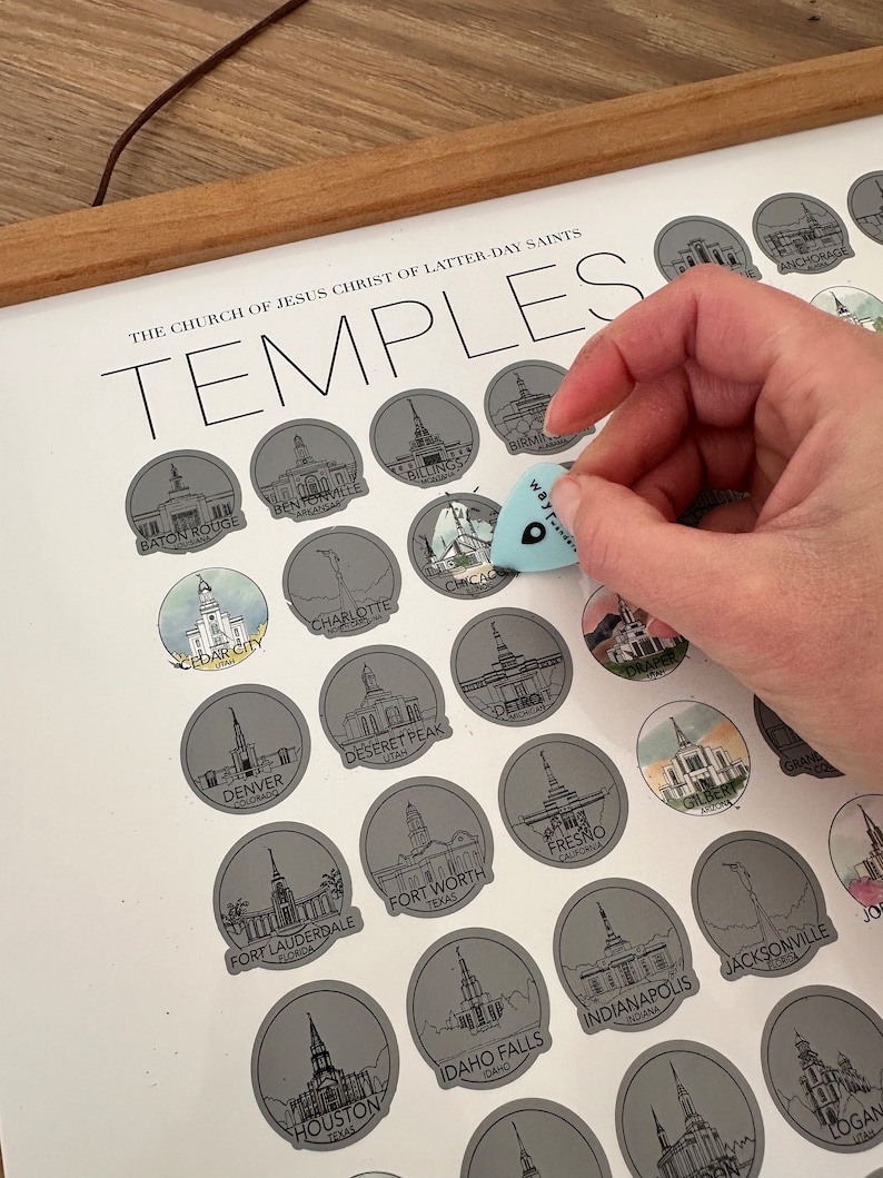 Lista de deseos para rascar del templo SUD – Impresión artística en acuarela (16x20) imagen 6