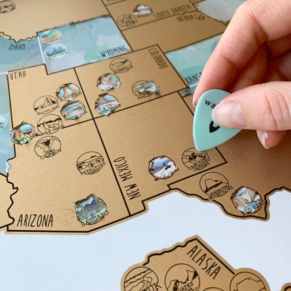 National Park Scratch Off Map - USA Travel Map - Camping Gift - Gift for Campers - Gift for National Park Lovers - Father's Day Gift Ideas
