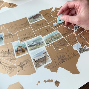 United States Scratch Off Map | Landmark Scratch Off Map | Valentines Gift Mom | Travel Gift for Her | Travel Home Decor | Housewarming Gift