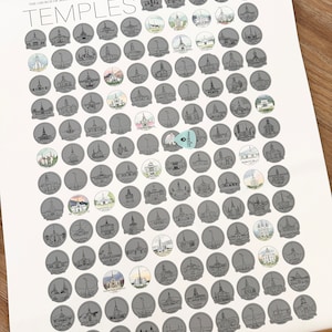 Lista de deseos para rascar del templo SUD – Impresión artística en acuarela (16x20) imagen 9