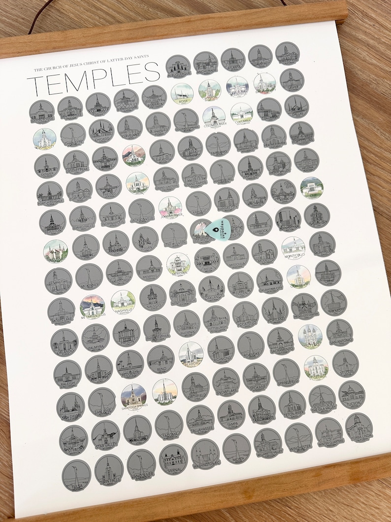 Lista de deseos para rascar del templo SUD – Impresión artística en acuarela (16x20) imagen 9