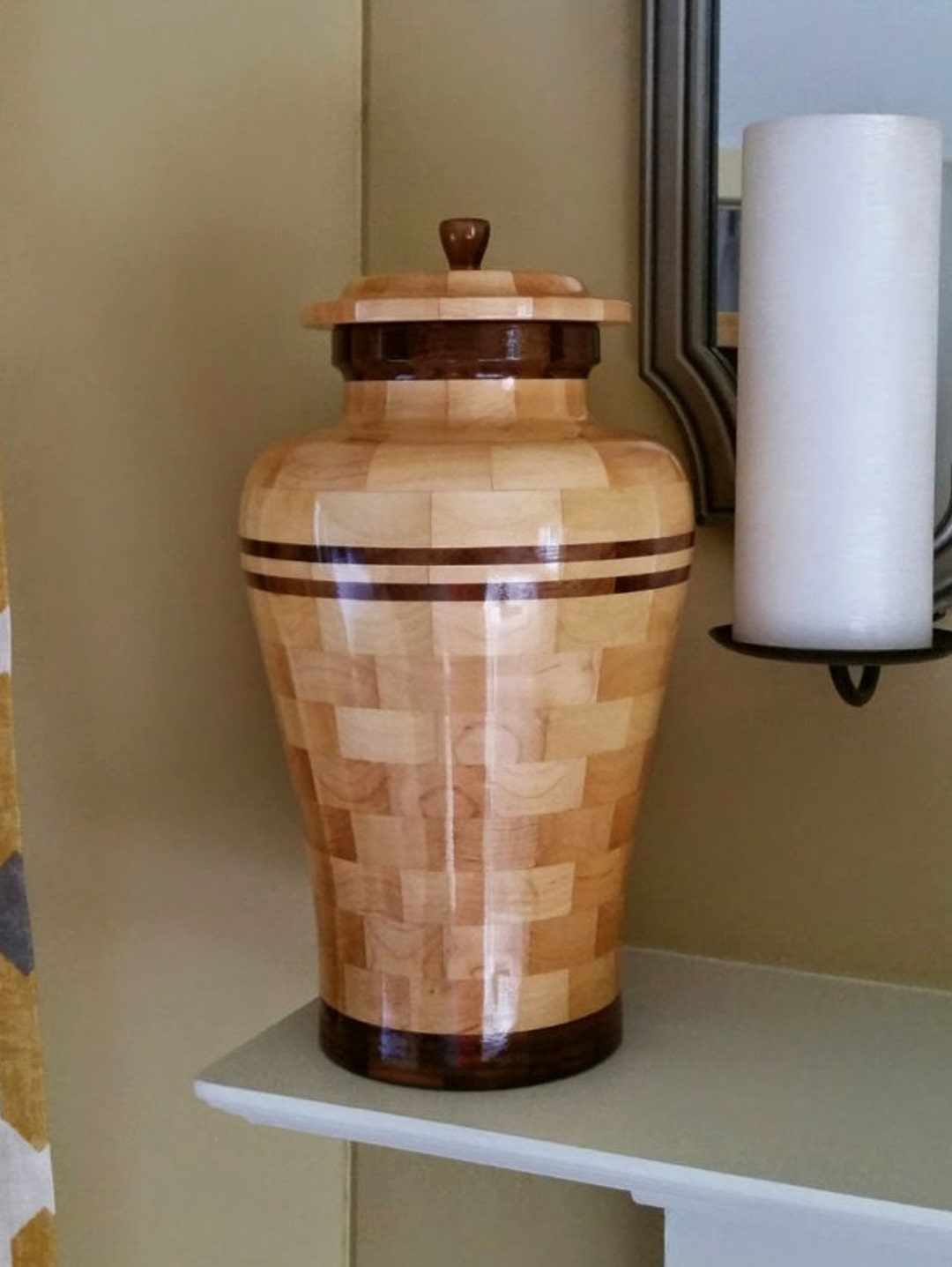 Custom Wooden Cremation Urn for Human Ashes Artistic Individual Urn for