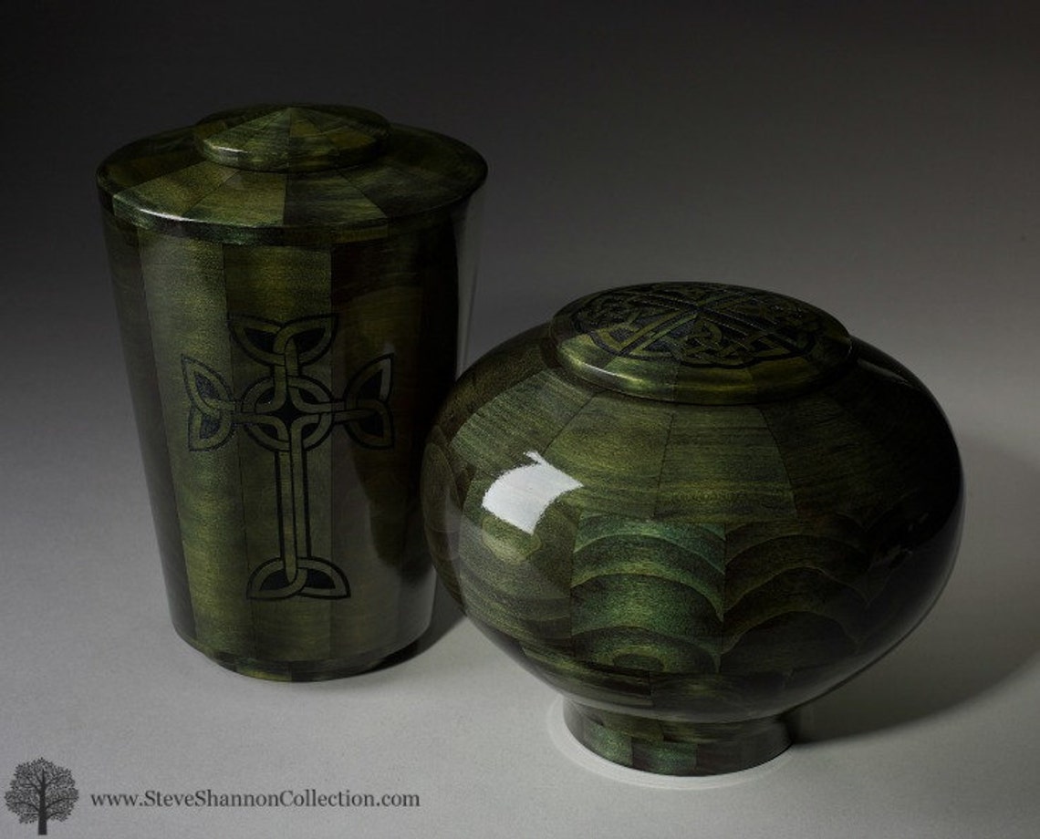 Green Irish Cremation Urn for Human Ashes Artistic Etsy