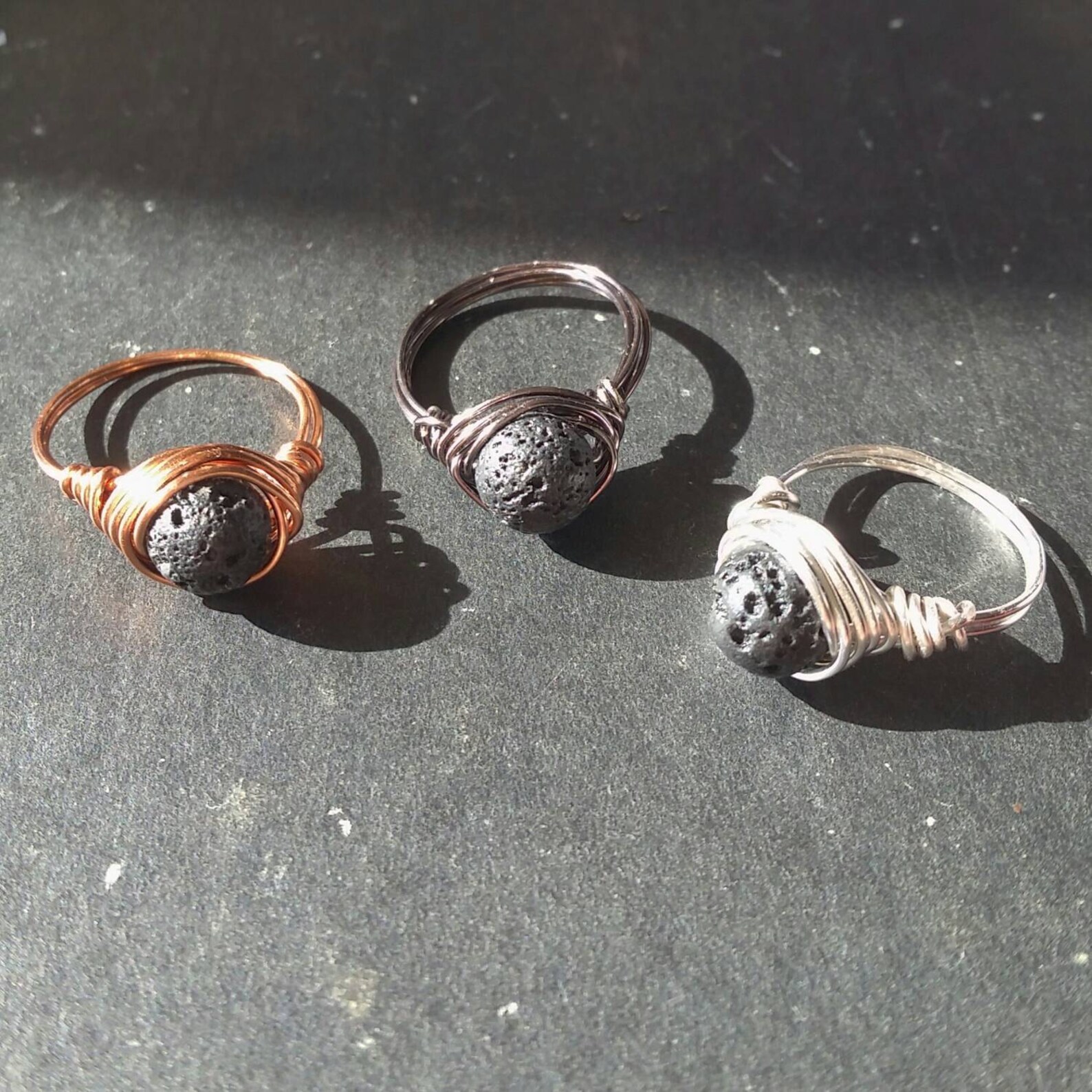 Essential Oil Diffuser Ring Lava Rock Aromatherapy Jewelry Etsy