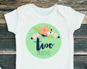 Floral Baby Milestone Stickers: First Year Photo Props (Digital Download)