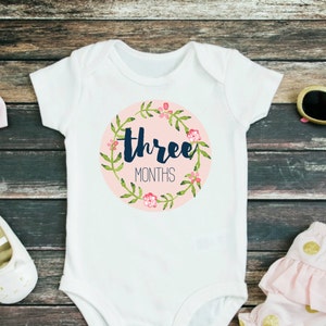 Watercolor Floral Baby Milestone Stickers: DIY Photo Prop (Digital Download)