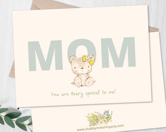HAPPY MOTHER'S DAY Printable Card, Greeting Card for mom, Mother's Day Card from Kids, Mother's Day card for Wife, Digital Download,