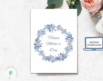 Printable Mother's Day Card, Instant Download Greeting Card, Happy Mother's Day Greeting Card, DIY Folded Mother's Day Card for her, MOM