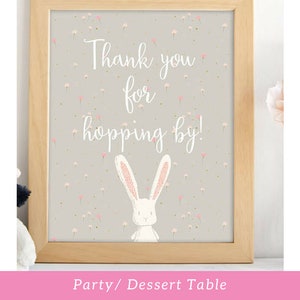 Bunny Party Sign, Printable Birthday Party Sign, Dessert Table Sign ...