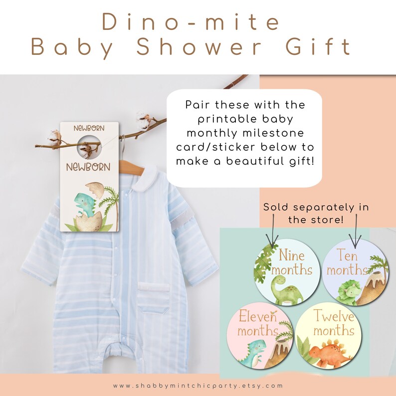 PRINTABLE Baby Closet Dividers Dinosaur Theme Gender Neutral Etsy