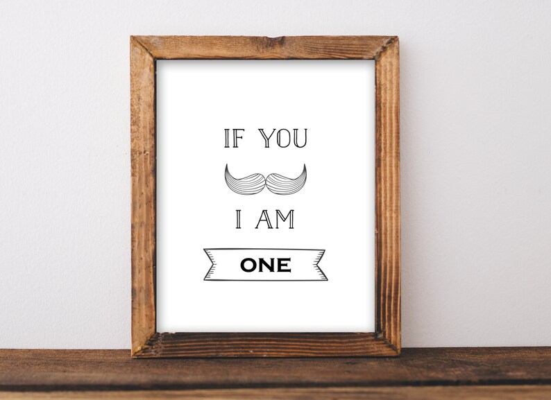 Wall Art Home Decor Digital Print.Mustache first birthday PRINTABLE First Birthday Party Mustache Art.monochrome.Digital download.