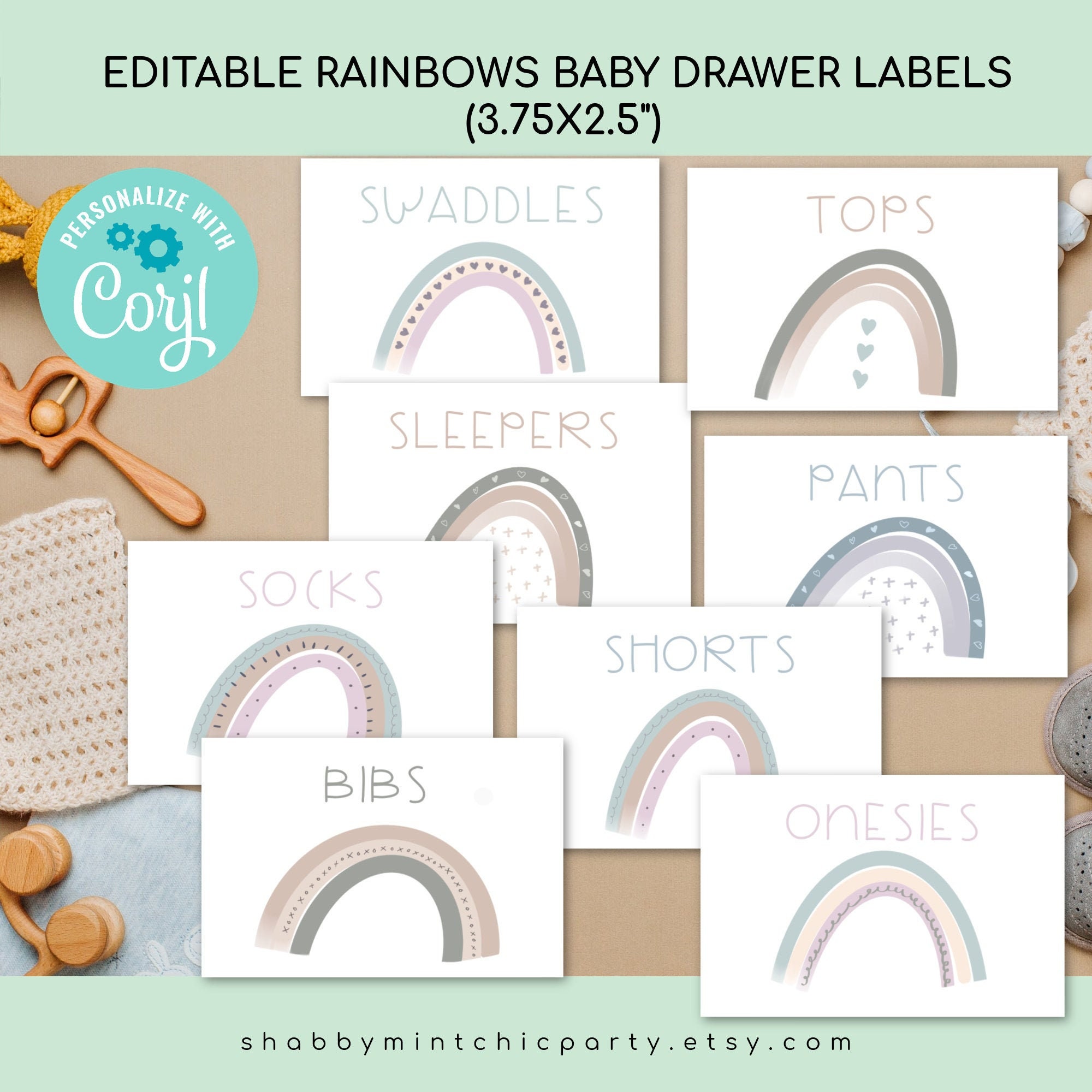 Kid Dresser Labels Editable Printable Letter Nursery Drawer Labels for Baby  Clothing Accessories, Kid Clothes Storage Labels, Organisation 