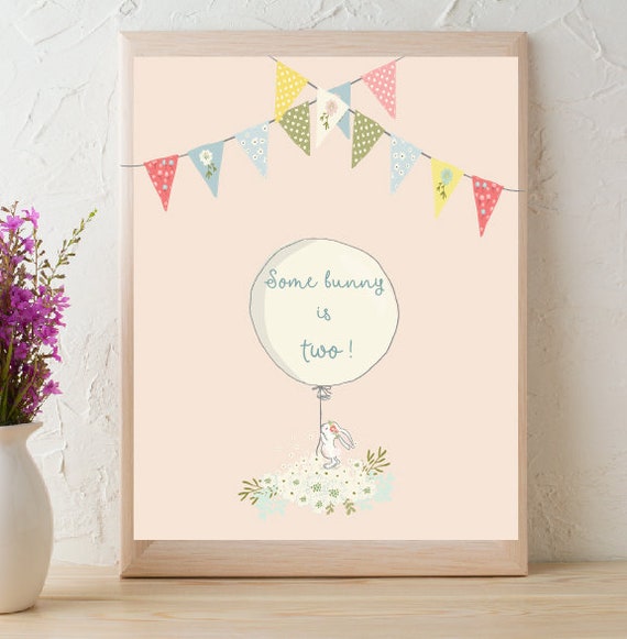 PRINTABLE. Some Bunny is Two.Bunny Party.Bunny Baby Shower.Bunny Birthday Party.Party Decor. Easter Birthday. Baby Party Decor.Bunny Decor. Il_570xn