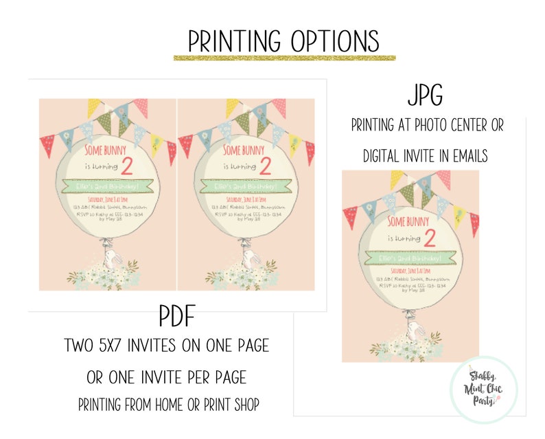 Birthday Party Invite Editable Birthday Invite First Birthday Invite Pink Balloon Invite Balloon Party Invite Editable Party Invitation