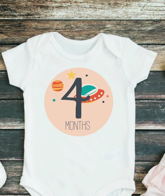 Printable Outer Space Stickers. Monthly Baby Stickers . Baby Milestone. Printable Milestone Card. Baby Shower Gift. Iron-on Transfer Il_570xn