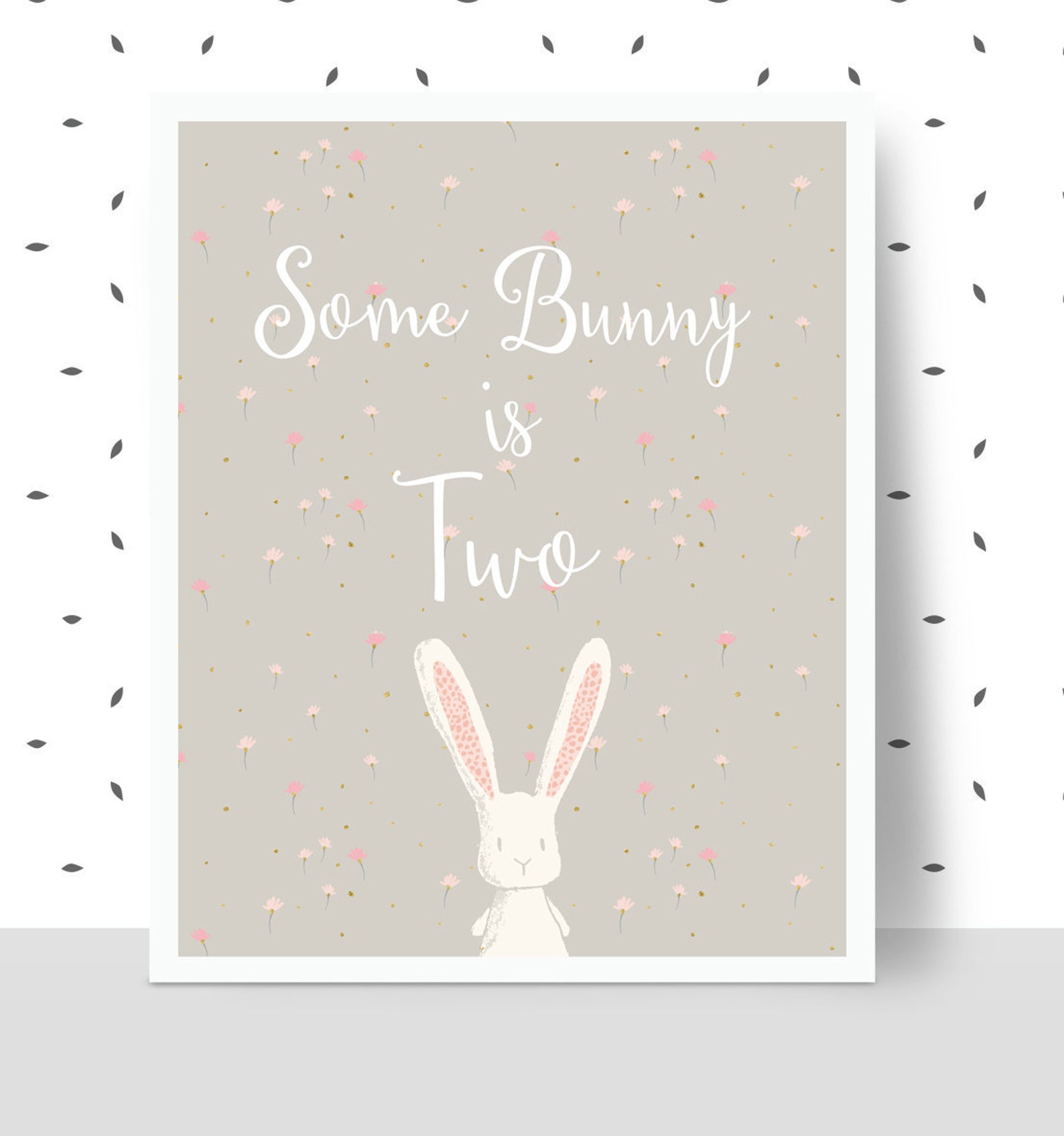 Printable Bunny Party Decoration. Some Bunny is Two. Bunny Baby Shower ...