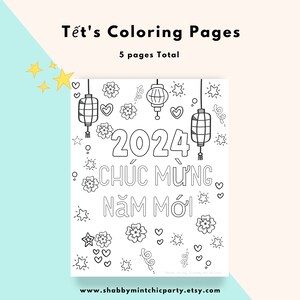 Printable Tết 2024 coloring pages. Year of the Dragon. Vietnamese Lunar New Year. 5 Year of the Dragon Coloring Pages for Kids and Adults image 7