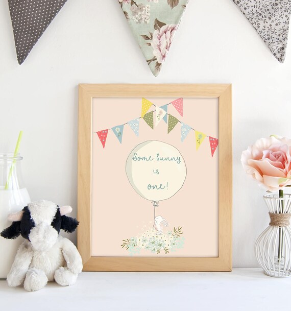 PRINTABLE. Some Bunny is One.Bunny Party.Bunny Baby Shower.Bunny Birthday Party.Party Decor. Easter Birthday. Baby Party Decor.Bunny Decor. Il_570xn