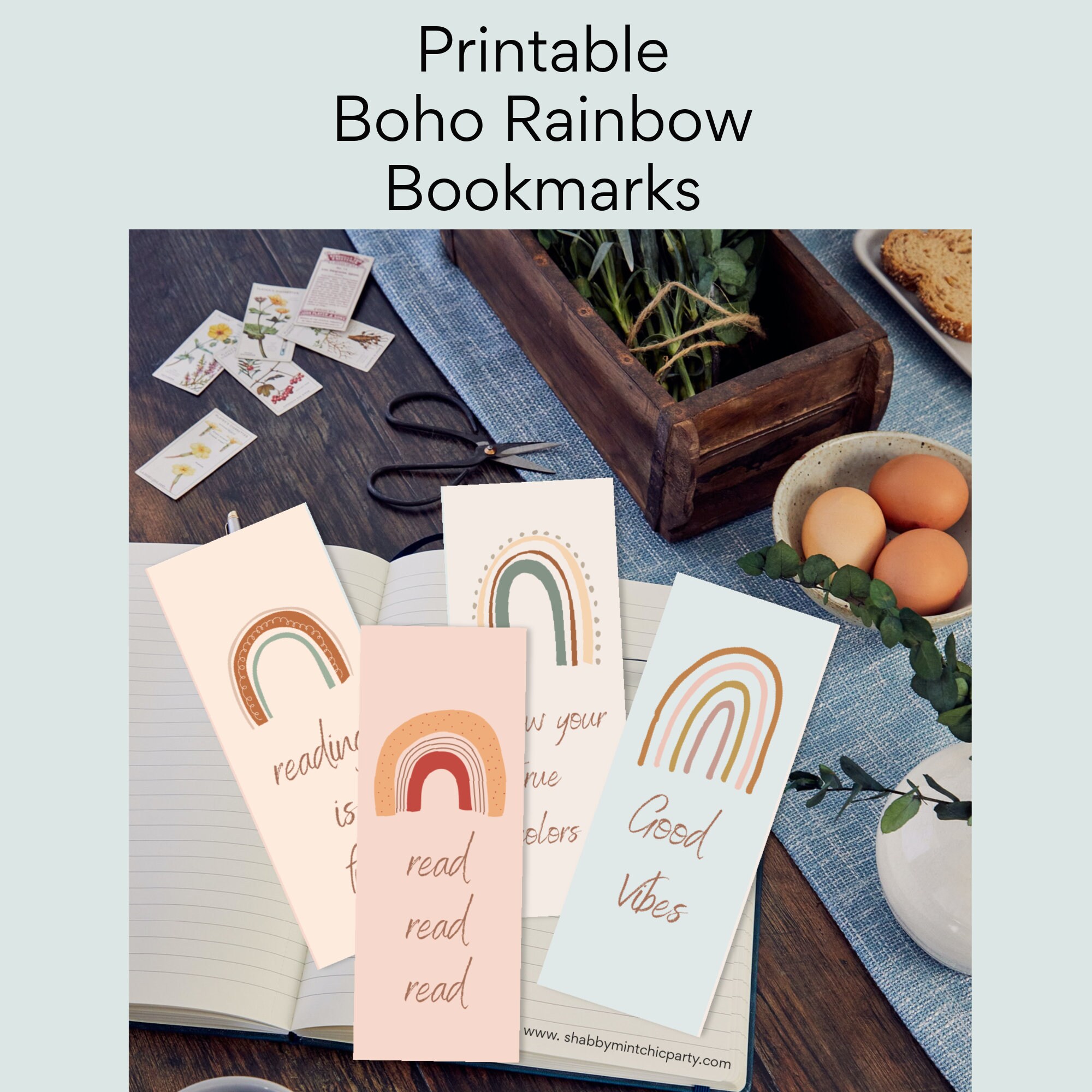 printable boho rainbow bookmarks rainbow bookmarks to print etsy