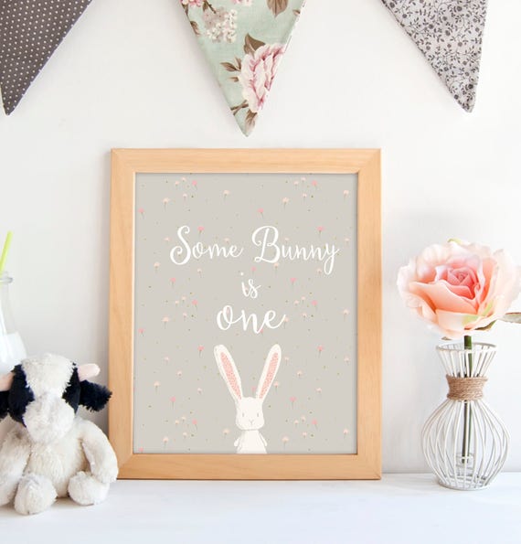 First Birthday Party Printable Sign. Bunny Party Printable Sign.Some Bunny is One.Bunny first birthday party. 1st Birthday Party Printables. Il_570xn