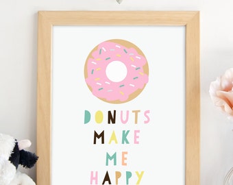 Donut Printable. Printable Donut Party. Gift for baby. Dorm Wall Art. Baby Shower. Wall Art. Nursery Print. Nursery art. Doughnut Decor.