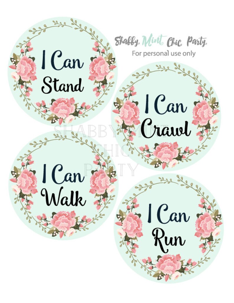 PRINTABLE Baby Milestone Stickers. Iron-on Transfer. Milestone - Etsy