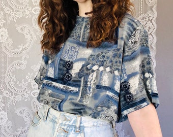 aqua silk top