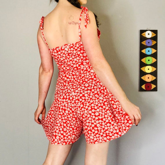 Handmade 70s Vintage Red Romper - image 2