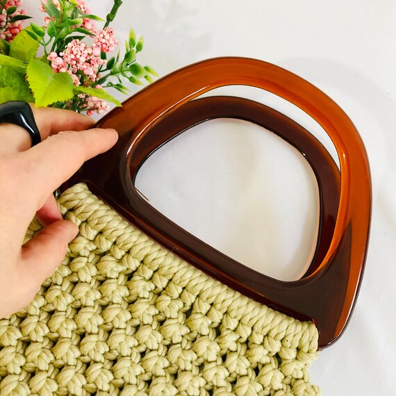 Crotchet Bag with Lucite Handles - image 3