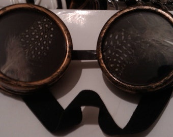 Silver Chrome Punk Goggles With Black Strap main image 0