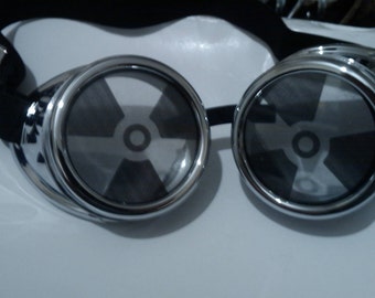 SILVER Steam Punk Goggles Hand Customised FREE UK delivery