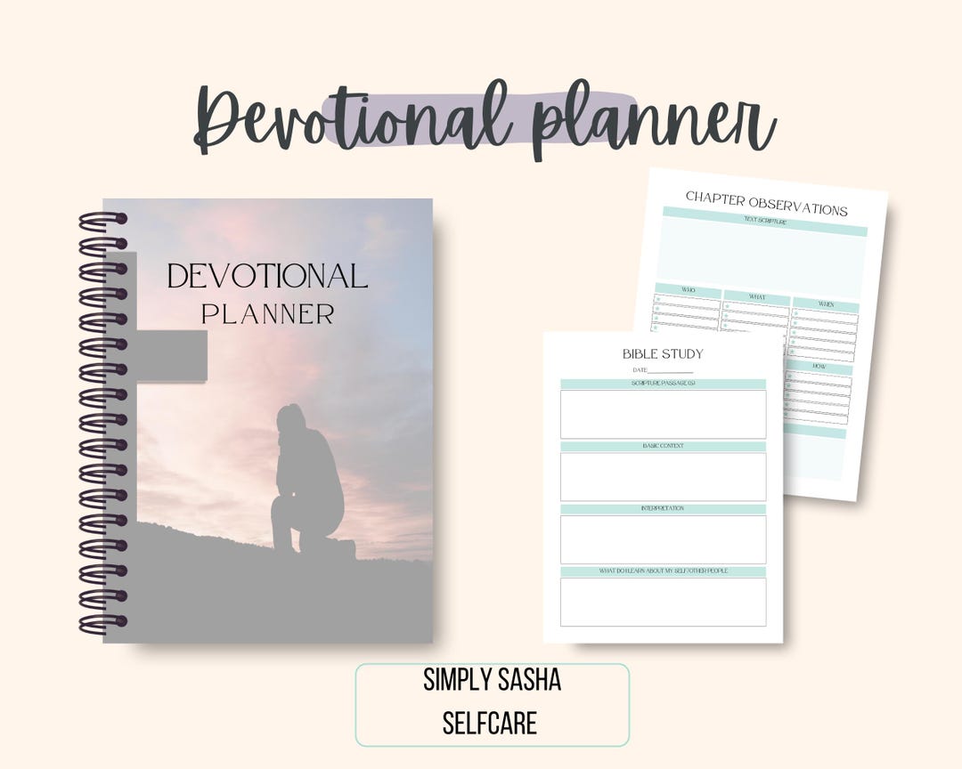 Devotional Planner | Fully Editable Canva Template | Bible Study ...
