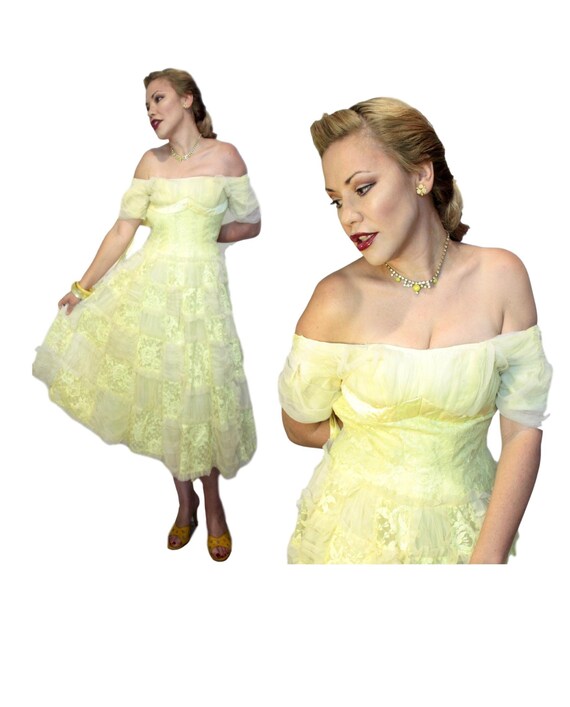 lemon yellow prom dress