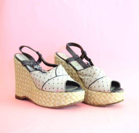 cream wedge heels