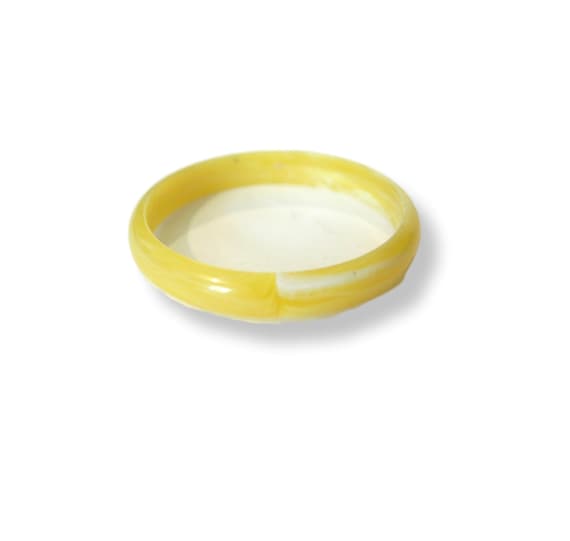 YELLOW MARBLED MOD Bangle YJ10 Thin Resin Hard Pla