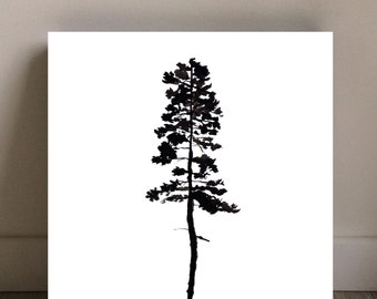 Tree - Jack Pine Tree Silhouette PRINT - Nature, Abstract, Trees, Black Ink Print