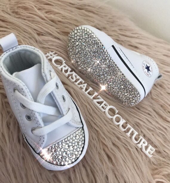 converse baby shoes bling