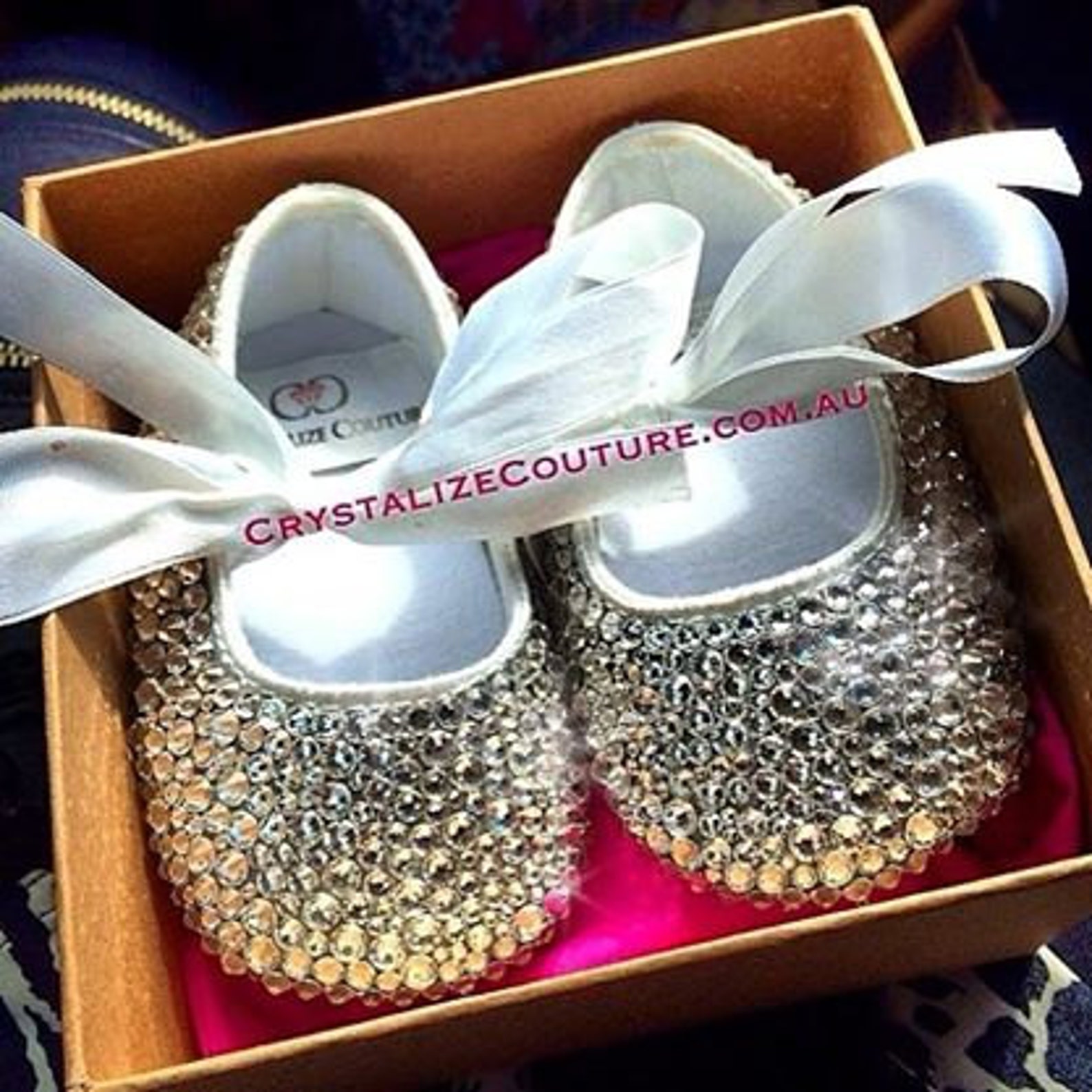 baby flats embellished in swarovski crystals, perfect for christening or birthday, ballet flats, baby booties, baby shoes, baby