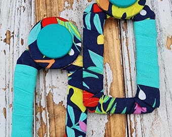 Large fabric statement earrings Palms