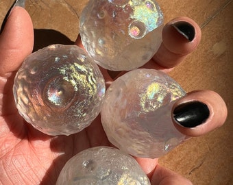 Angel Aura Full Moon Crystal | Angel Aura Quartz Moon Sphere | Full Moon Crystals