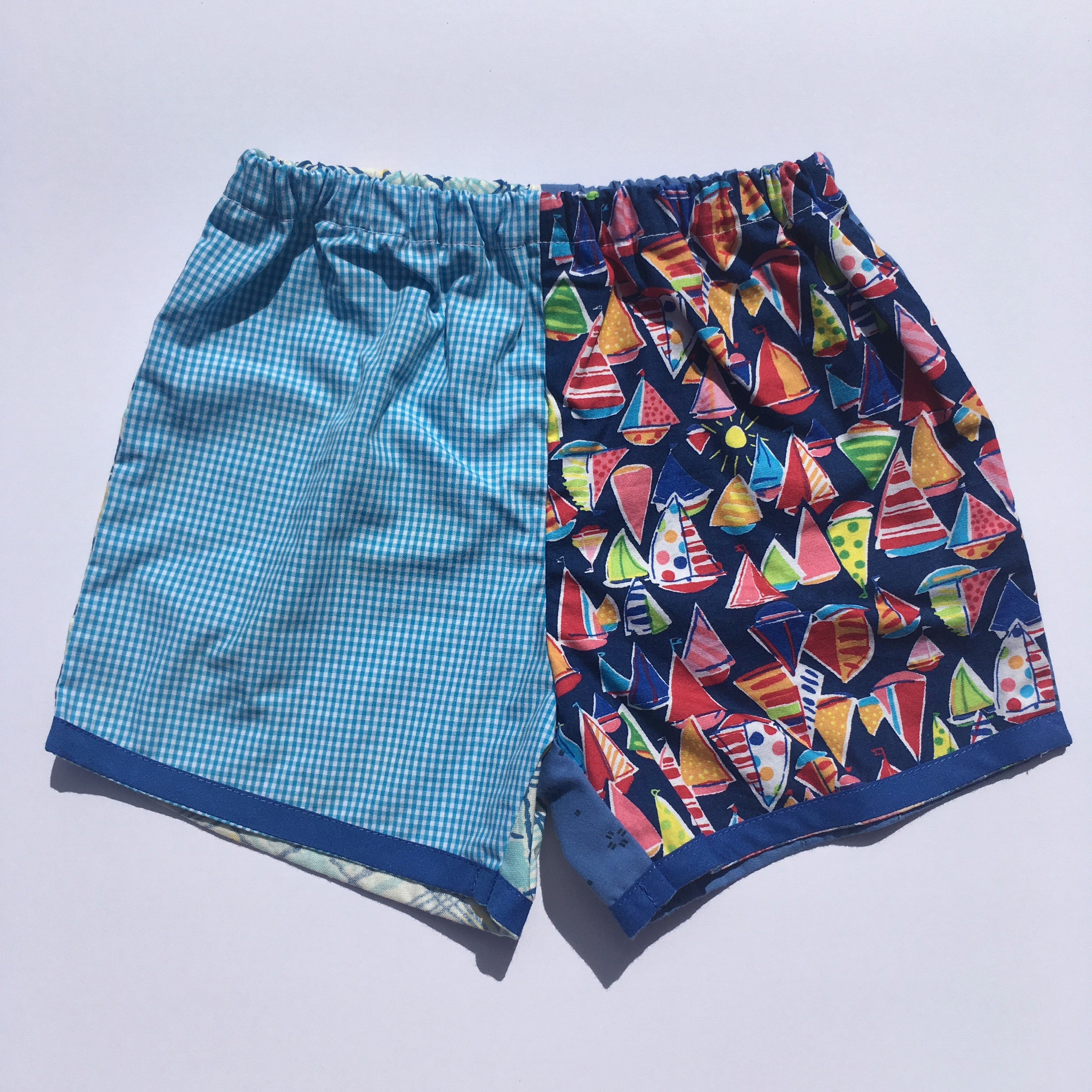 BABY Boys Shorts Vintage Blue Cotton Fabric Handmade OOAK Size Etsy UK
