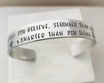 Encouragement bracelet-Winnie the Pooh~ you are braver than you believe, stronger than you seem and smarter than you think bracelet- bangle