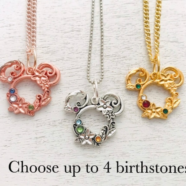 Mother Birthstone necklace, mother's necklace, Disney birthstone, grandma necklace, DCP, DVC passholder, Mother's Day gift,