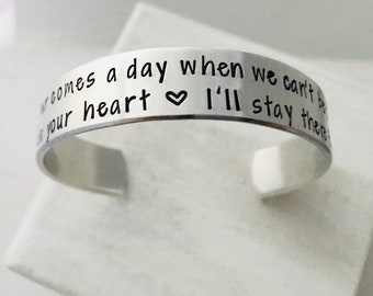 Keep me in your heart, I'll stay there forever bracelet, Pooh quote jewelry, wedding, AA Milne, memory gift, daughter, Best friend, leaving