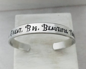 There's a Great, Big, Beautiful Tomorrow Cuff Bracelet, Carousel of Progress Jewelry~ Tomorrowland~ Classic Attraction Gift~ Pixie Font DCP
