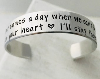 Keep me in your heart, I'll stay there forever bracelet, Pooh quote jewelry, wedding, AA Milne, memory gift, daughter, Best friend, leaving