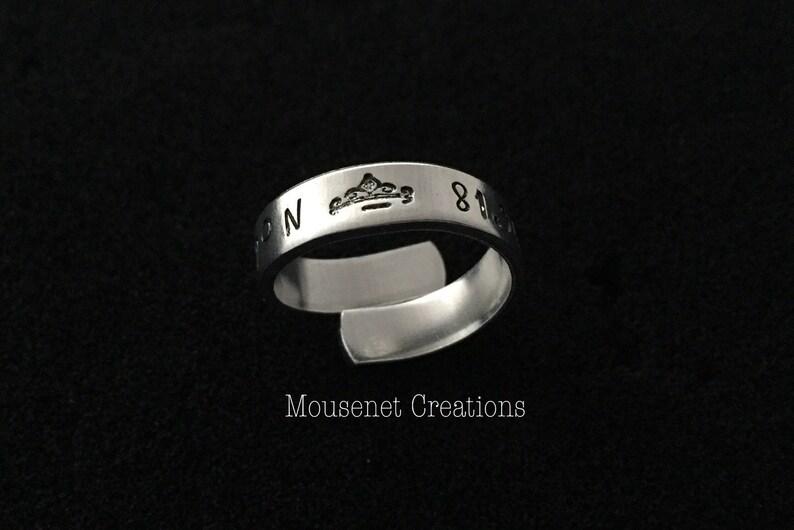 minimalist ring Disney Jewelry GPS Jewelry Happy Place Disney Coordinates swirl ring DVC Disney attraction Cinderella Castle